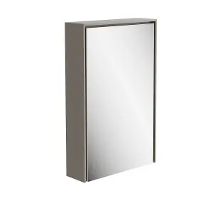 Norton Light Grey Single Bathroom Mirrored LED Wall Cabinet (W)450mm (H)700mm