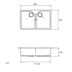 Liquida BT64WH 2.0 Bowl Butler Inset Or Undermount Gloss White Kitchen Sink