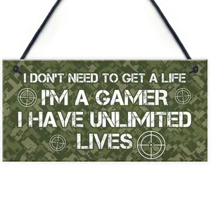 Gaming Bedroom Sign Funny Gamer Gift Novelty Bedroom Sign Gift For Son Brother Gamer