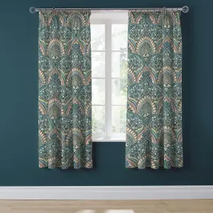 Palais Lined Pair of Pencil Pleat Curtains With Tie-Backs