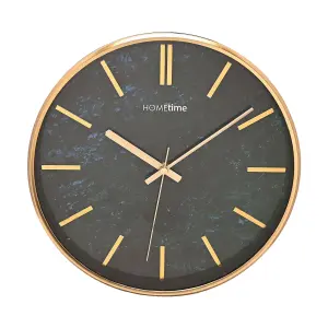 Hometime Slim Line Marble Pattern Wall Clock 31cm - Blue