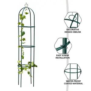 1.9m Outdoor Garden Metal Obelisk Trellis Climbing Plant Support Frame