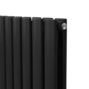 Oval Radiator - 1600 x 360mm - Black