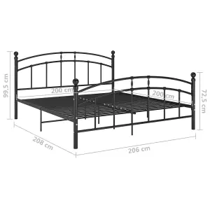 Berkfield Bed Frame Black Metal 200x200 cm