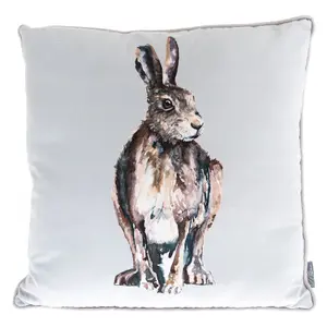 Meg Hawkins Hare Cushion with Contrast Piping