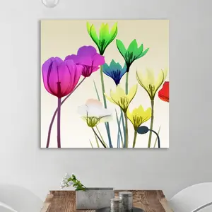 Floral Calm Pop Mate - Wrapped Canvas Print 30 cm H x 30 cm W