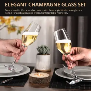 Homiu Champagne Prosecco Flutes Pack of 6 - Dishwasher Safe - Napoli Collection