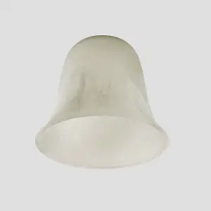 ValueLights 3 Pack Marble Effect Bell Shaped White Frosted Glass Replacement Shades