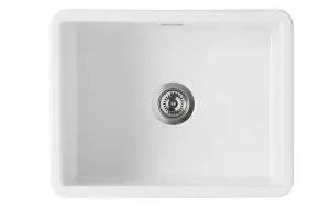 Clearwater Metro Ceramic White Kitchen Sink Single Bowl Undermount/ Inset - MET1050 + Waste Kit