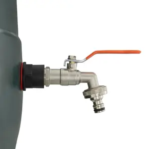 water butt/rain barrel/tank outlet adaptor with metal lever tap,1/2" (requires a 21mm hole)