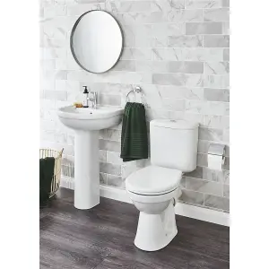 Premium OPEN BACK Toilet Set (Islington) - Rimless Pan - Cistern - Soft Close Seat - Includes Chrome Flush Button