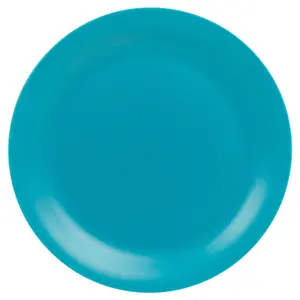 Teal  6 Pcs Unbreakable Reusable Coloured Plastic Dinner Plates Kids Party Tableware Teal