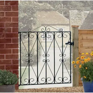 REGA Metal Scroll Low Flat Garden Gate 914mm GAP x 914mm High RSZP3