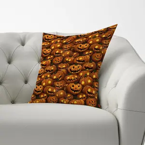 Grinning Lanterns Pumpkins With Glowing Eyes Cushions 33cm x 48cm