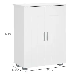 kleankin Modern Bathroom Cabinet, Freestanding Floor Cabinet w/ Storage, White