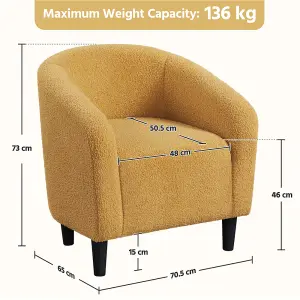 Yaheetech Boucle Upholstered Arm Chair Sofa Chair - Yellow