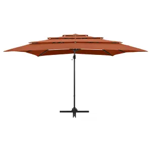 Berkfield 4-Tier Parasol with Aluminium Pole Terracotta 250x250 cm