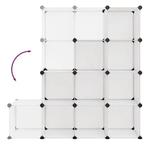 Storage Cube Organiser with 12 Cubes Transparent PP