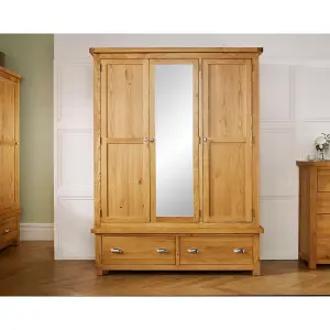 Birlea Woburn 3 Door 2 Drawer Wardrobe Oak