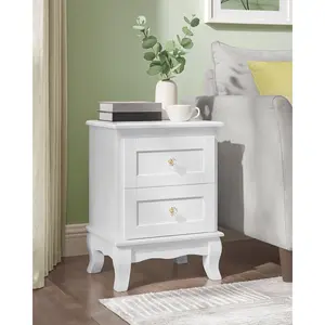 Yarmouth 2 Drawer Bedside Table (Set of 2) White