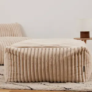 icon Tetra Ribbed Faux Fur Floor Sofa Bean Bag Extra Large Pouffe Section