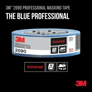 3M Professional Masking Tape, 36mm x 50m,  3 PACK