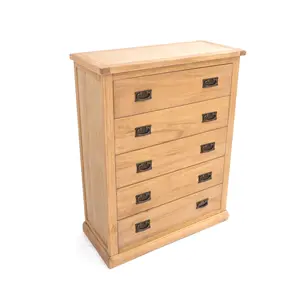 Lucca 5 Drawer Chest of Drawers Bras Drop Handle