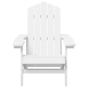 Berkfield Garden Adirondack Chair with Table HDPE White