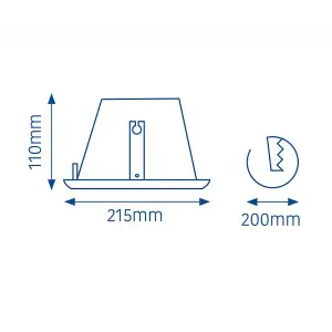 Luminosa Sol LED Recessed Downlight 30W IP44 UGR19 3000K 2700Lm White Inox