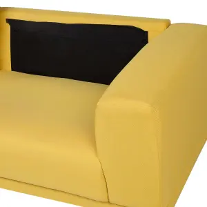 3 Seater Fabric Sofa Yellow NIVALA