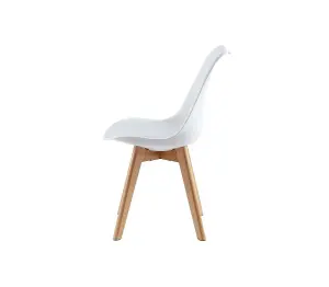 Single Dining Chair with Solid Wooden Legs and Seat Cushion Pad - Eva by MCC