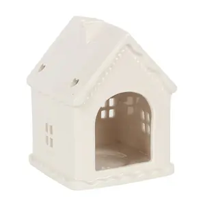 Something Different Gingerbread House Tea Light Holder White (One Size)