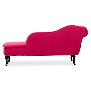 Right Hand Chaise Lounge in Velvet Dark Pink