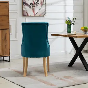 Ravenna Velvet Dining Chairs - Set of 2 - Teal