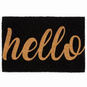 Astley Printed PVC Backed Coir 40x60cm Printed Hello Doormat