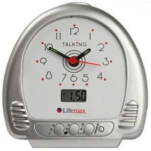 Analogue Mechanical Alarm Tabletop Clock in Silver