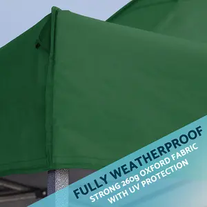 Durable 3x3m Green Pop-Up Gazebo with Water-Resistant Canopy for Gardens