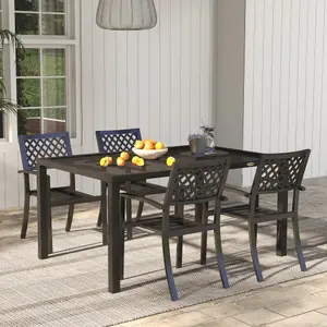 Outsunny Garden Table with Metal Wire Top and Steel Frame, for Patio, Balcony