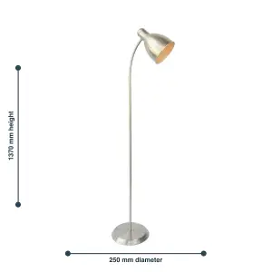 First Choice Lighting Set of 2 Carter Satin Nickel Floor Lamps