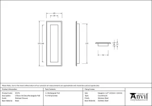 From The Anvil Polished Chrome 175mm Art Deco Rectangular Pull