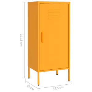 Berkfield Storage Cabinet Mustard Yellow 42.5x35x101.5 cm Steel