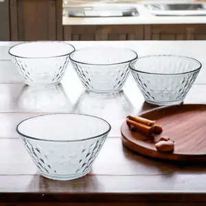 Queensway Home & Dining 12cm Diameter 12pcs Glass Dessert Ice Cream Bowls Snacks Nuts Nibbles Stacking Serving Dishes