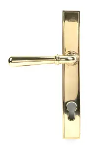 From The Anvil Polished Brass Newbury Slimline Lever Espag. Lock Set