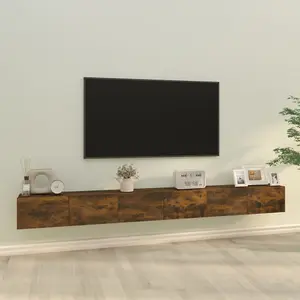 Berkfield 3 Piece TV Cabinet Set Smoked Oak Engineered Wood