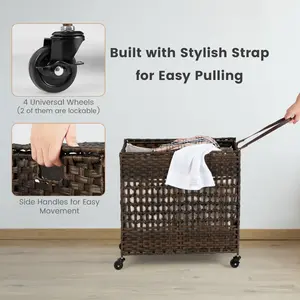 Rolling Laundry Hamper with Handles