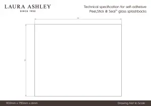 Laura Ashley Wicker Charcoal Glass Kitchen Splashback 900mm x 750mm