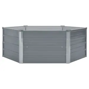 Berkfield Raised Garden Bed 129x129x46 cm Galvanised Steel Grey