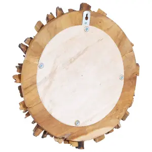 Berkfield Wall Mirror 60 cm Teak Round