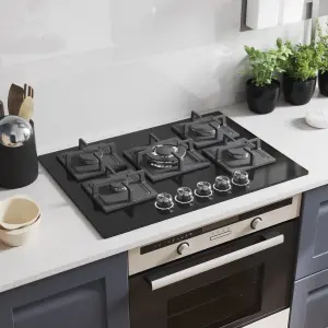 GoodHome Linksense GH78GASLK 70cm Gas Hob - Black