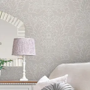 Laura Ashley Silchester Grey Contemporary Smooth Wallpaper